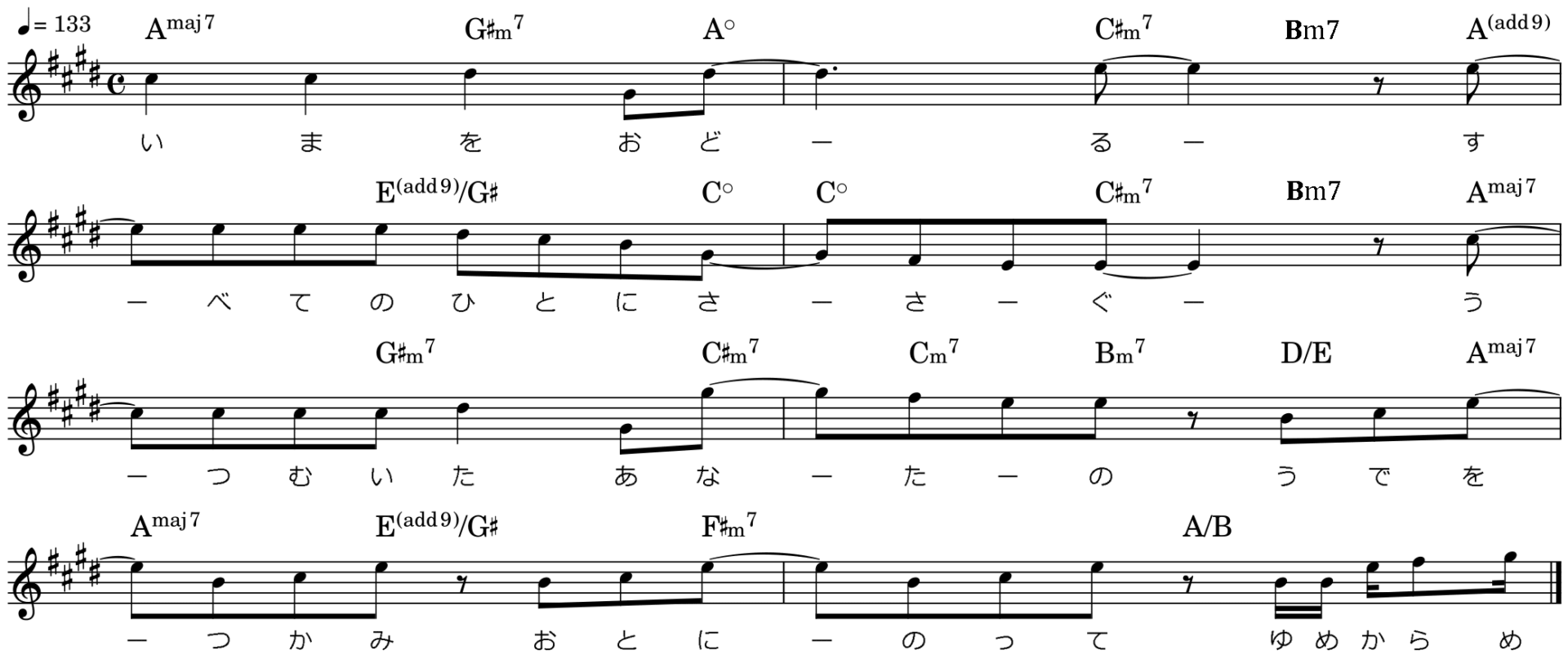 Week End/Bメロ楽譜