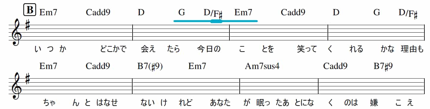 ドライフラワーBメロ楽譜