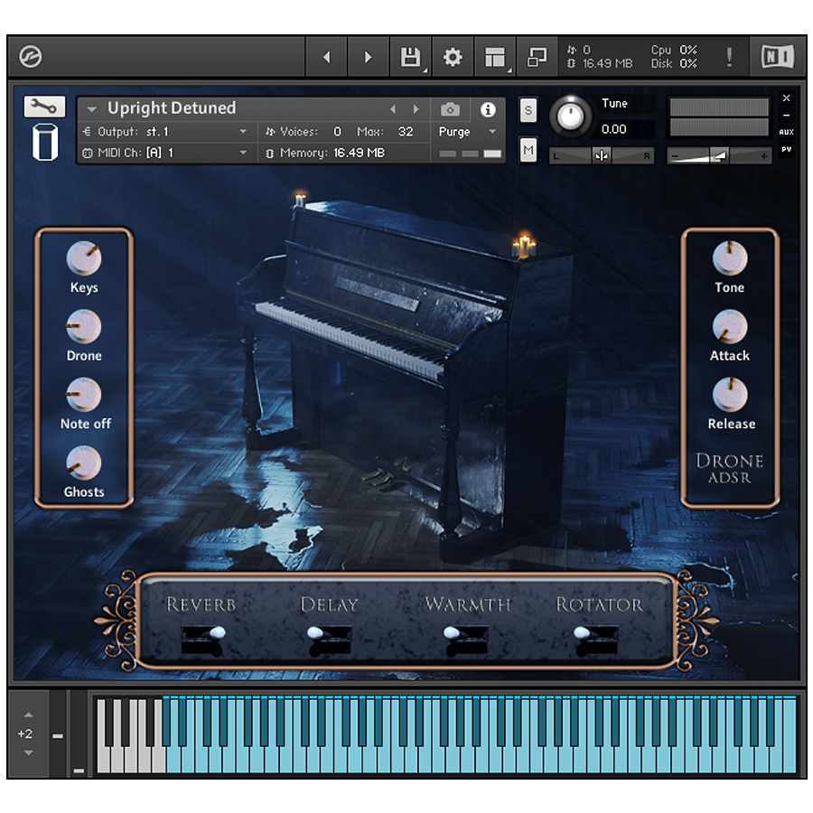 upright detuned