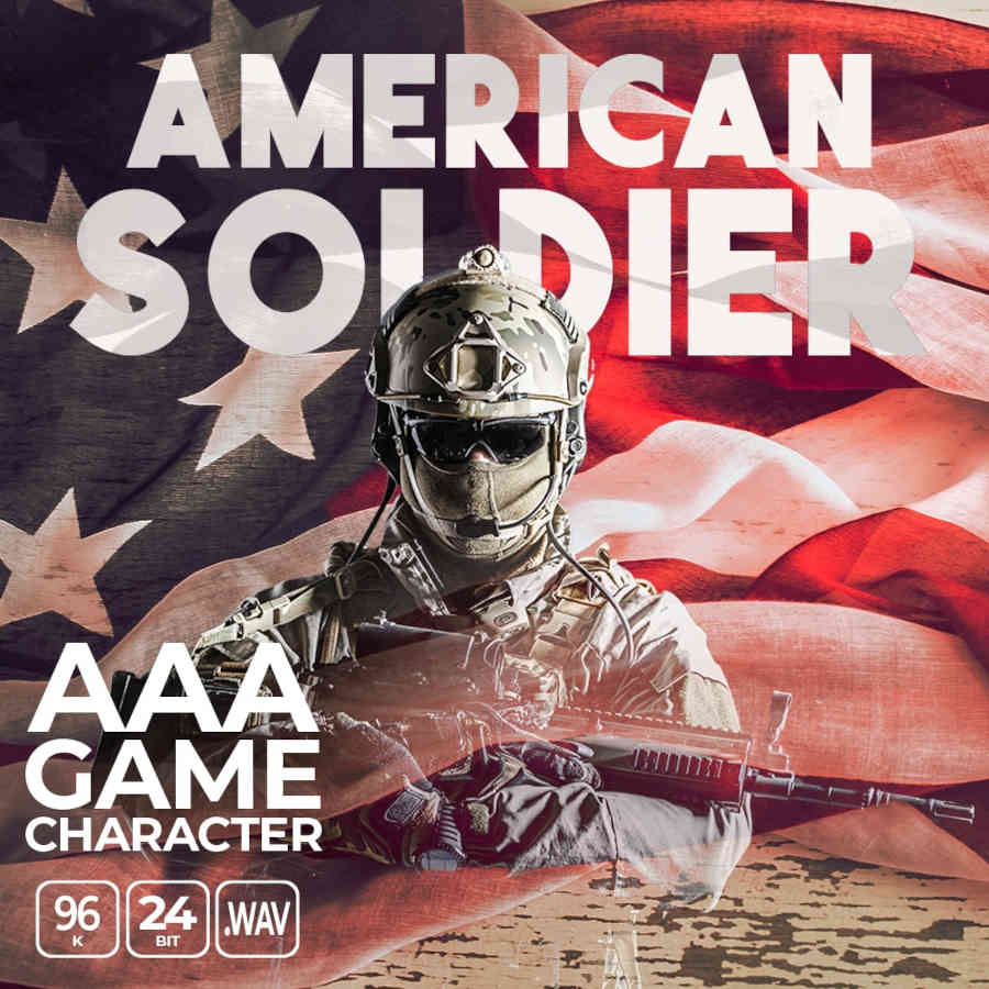 aaa game character american soldier – male