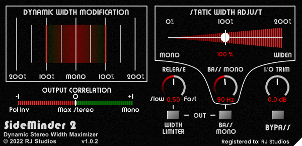 sideminder 2 – dynamic stereo width maximizer