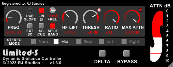 limited-s dynamic sibilance controller