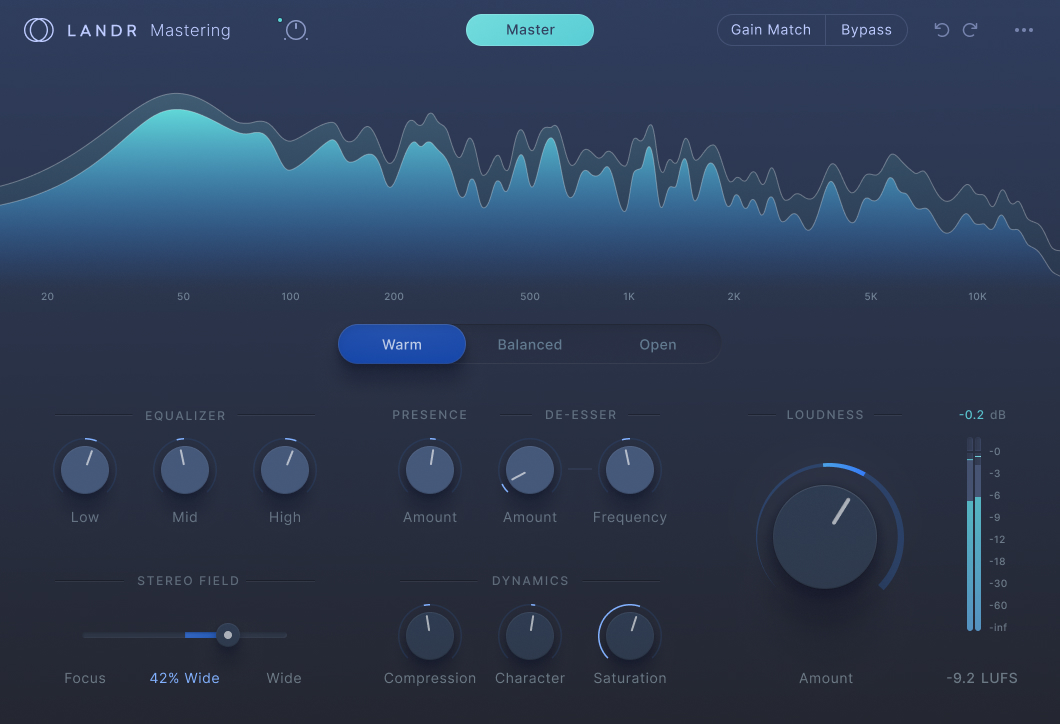 landr mastering plugin