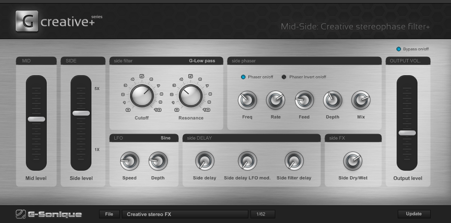 mid-side: creative stereophase filter+