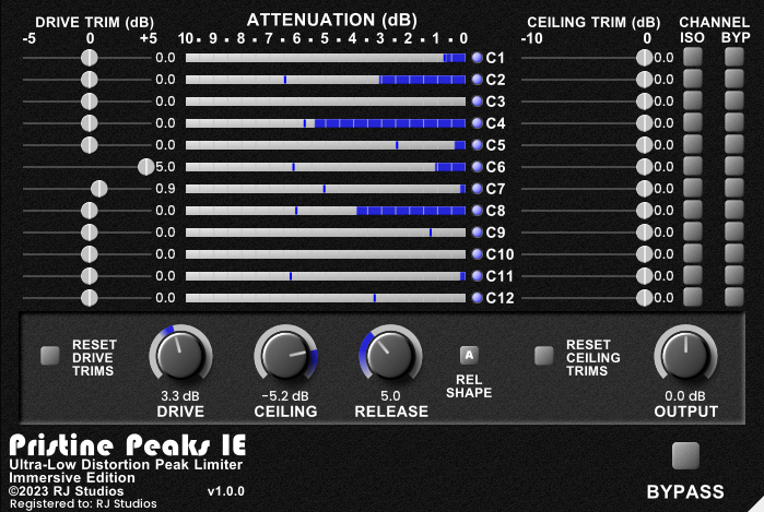 pristine peaks ie – ultra-low distortion peak limiter – immersive edition
