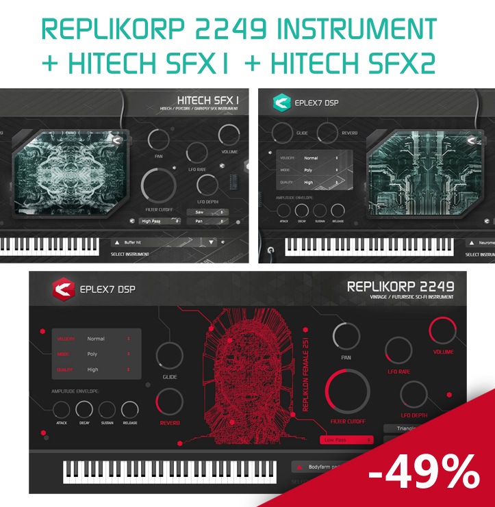 time-ltd bundle: replikorp 2249 + hitech sfx1 + hitech sfx2 instruments