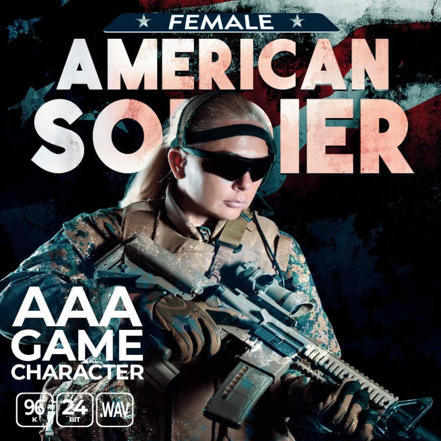 aaa game character american soldier – female
