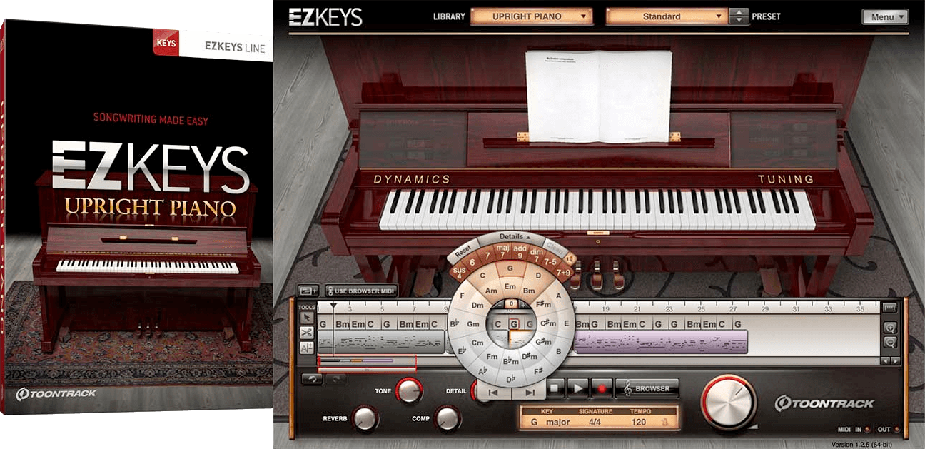 ezkeys upright piano