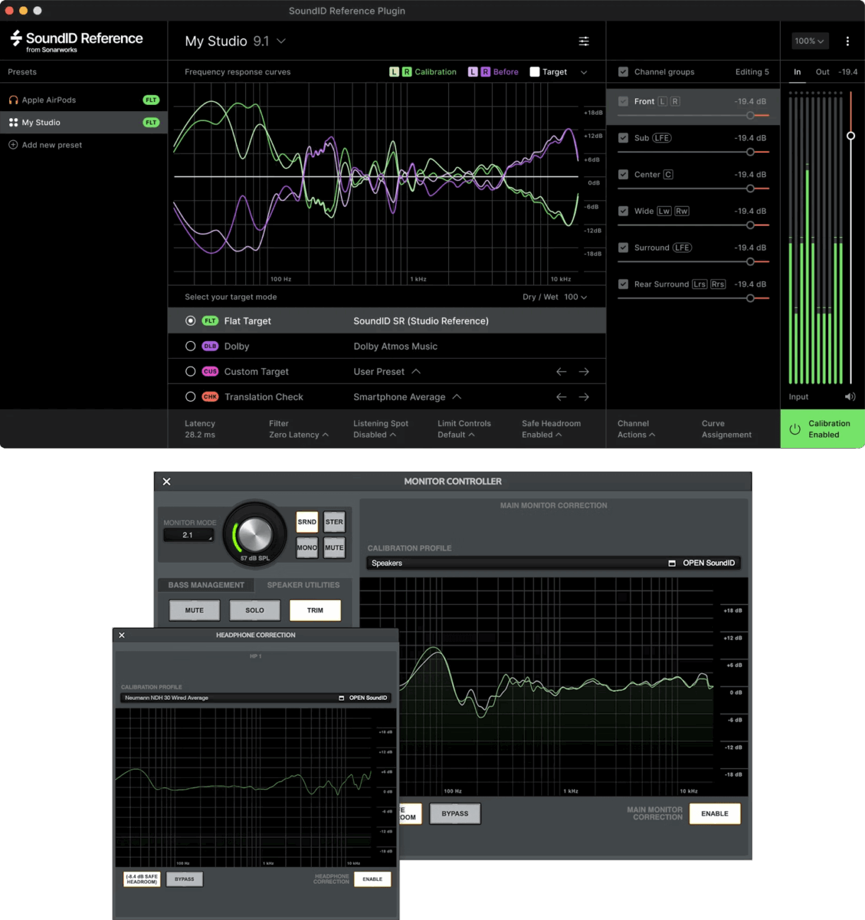 soundid reference for multichannel + apollo monitor correction add-on