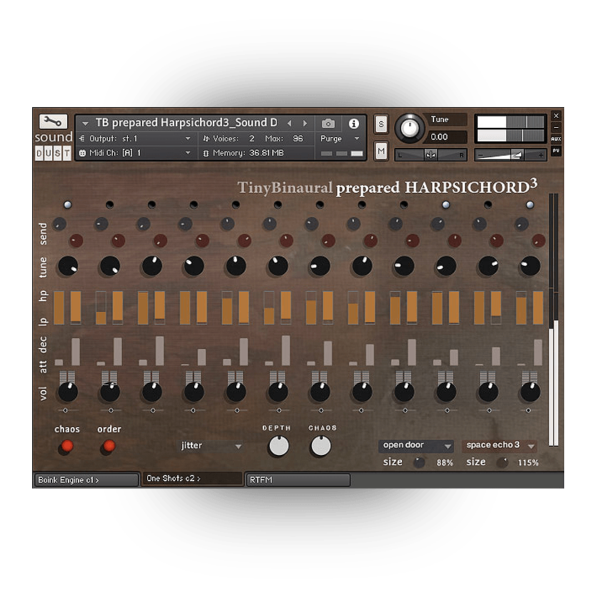 tiny binaural harpsichord