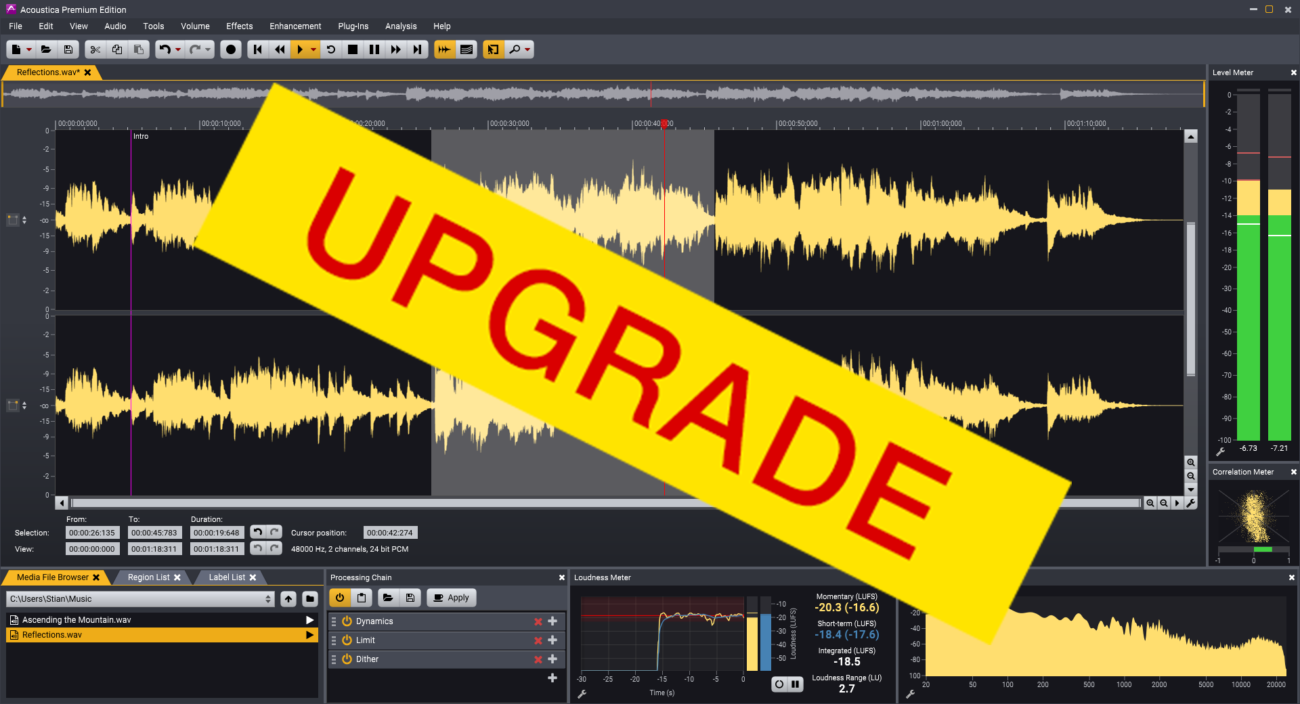 acoustica standard > premium upg