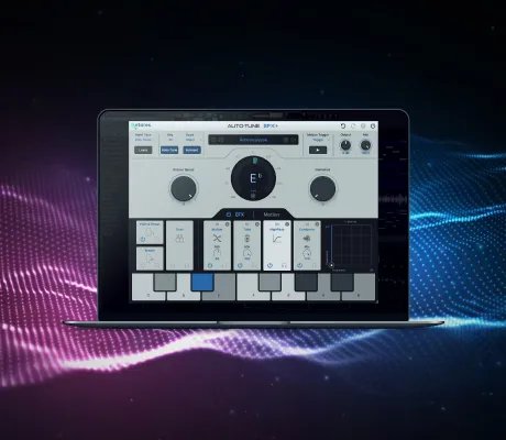 Auto-Tune_EFX__10_interface_on_a_Macbook_on_a_pink__purple__and_blue__dot_wave_background