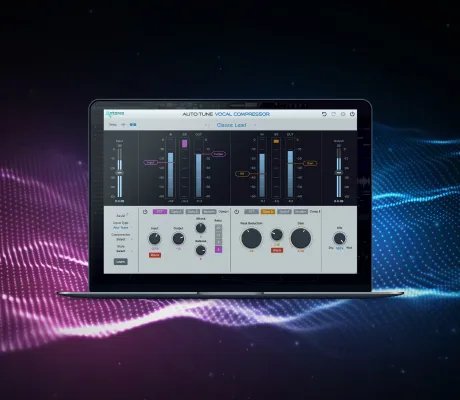 Auto-Tune_Vocal_Compressor_interface_on_a_Macbook_on_a_pink__purple__and_blue__dot_wave_background