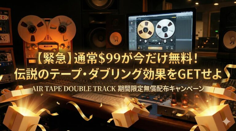 【期間限定無料】通常$99の極上ダブリング「AIR Tape Double Track」が無償配布中！あの伝説のアナログサウンドを手に入れよう