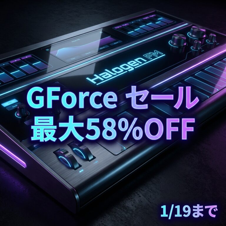 【1/19まで】GForceの生成シンセ『Halogen FM』などが最大58%OFF