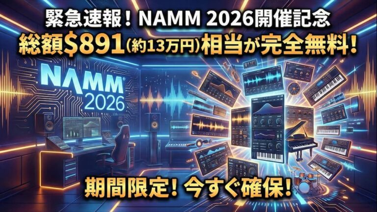 【総額$891が無料】NAMM 2026限定の11製品豪華バンドルが配布中！