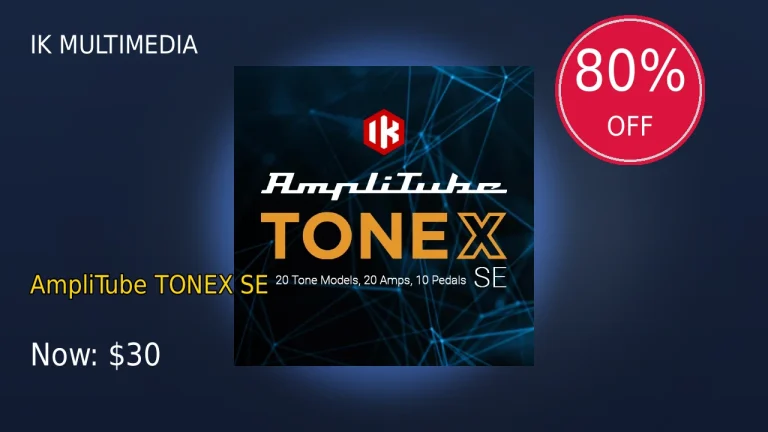 【2/25まで】IK Multimedia AmpliTube TONEX SEが80%OFF！大幅割引