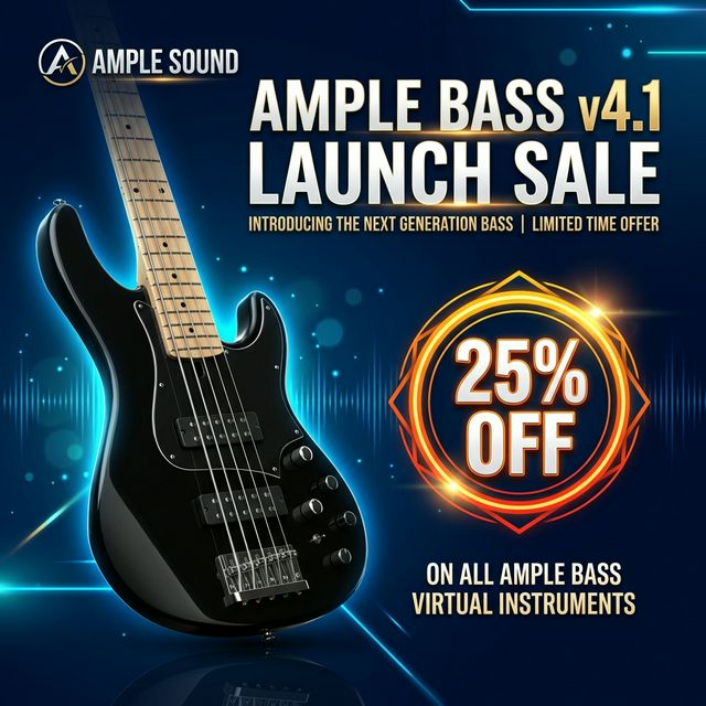 【25%OFF】Ample Sound「Ample Bass v4.1」ローンチセール開催！UI刷新＆新機能を搭載したメジャーアップデート