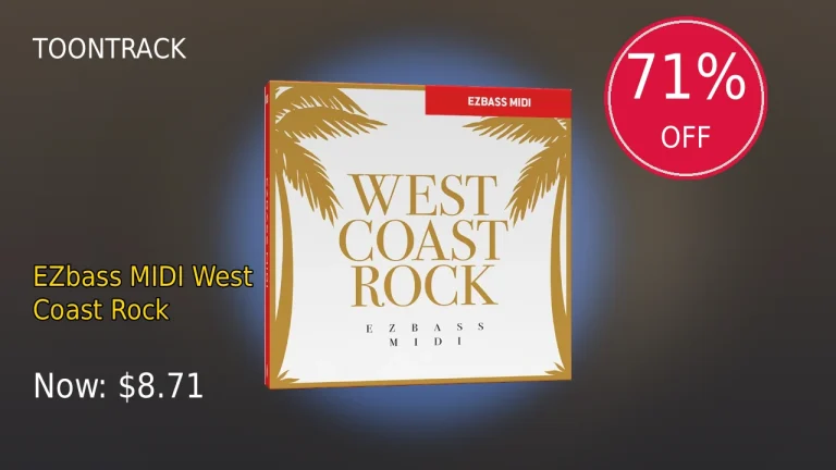 【3/31まで】Toontrack EZbass MIDI West Coast Rockが71%OFF！特大セール
