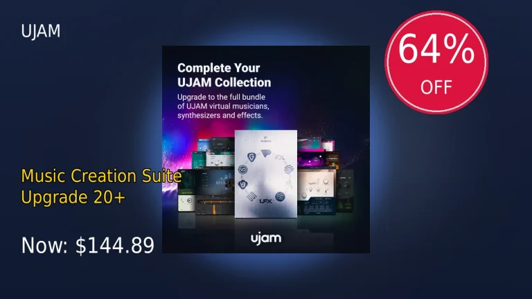 【4/5まで】UJAM Music Creation Suite Upgrade 20+が64%OFF！大幅割引