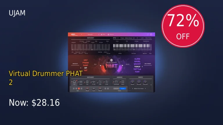 【5/3まで】UJAM Virtual Drummer PHAT 2が72%OFF！大幅割引